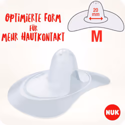 NUK Breastfeeding Cones, Breastfeeding Shield, Protects Against Sore Nipples, Thin Silicone, Size M (20 mm), Includes Protective Box, Pack of 2