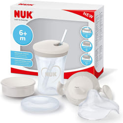 NUK 3-in-1 Training Set | with Trainer Cup Learner Cup (6M+) | Magic Cup Sippy Cup (8M+) | Action Cup Toddler Cup (12M+) | 230 ml | BPA-Free | Hearts