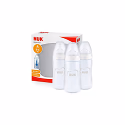 NUK First Choice+ Baby Bottles Set | 0-6 Months | Temperature Control | Silicone Teat | Anti Colic Vent | BPA-Free | 300 ml | ...