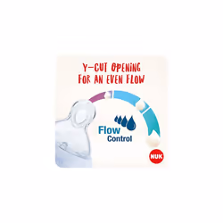 NUK First Choice+ Teats for Baby Bottles | 6-18 Months | Flow Control | Anti-colic Vent | BPA-free | 2 Count