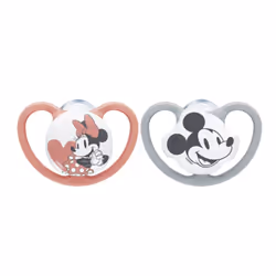 NUK Disney Mickey Mouse, Classic baby pacifier, Orthodontic, Silicone, Girl, 2 pc(s)