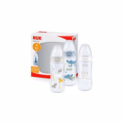 NUK First Choice+ Baby Bottles Set | 0-6 Months | Temperature Control | Anti Colic Vent | 300 ml | BPA-Free | Silicone Teat | ...
