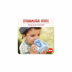 NUK Disney Mickey First Choice+ Learning to Drink Bottle | 6-18 Months | 150ml | Anti-Colic Valve | Leak Proof Spout | Ergonomic Handles | B
