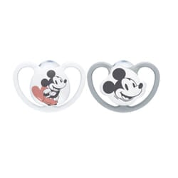 NUK Disney Mickey Mouse Classic baby pacifier Orthodontic Silicone Grey, White