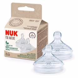 Baby Bottle Teat Nuk For Nature BPA-Free Silicone Large Feed Pack Of 2