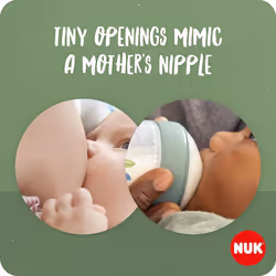 Baby Bottle Teat Nuk For Nature BPA-Free Silicone Small Feed Pack Of 2