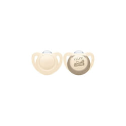 NUK for Nature Baby Dummy | 6-18 Months | Sustainable Silicone Soothers | Made from 100% Natural Raw Materials | Cream | 2 Count