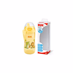 Kiddy Cup Toddler Cup | 12+ Months | 300 ml | Leak-Proof Toughened Spout | Clip & Protective Cap | BPA-Free | Yellow