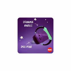 NUK First Choice Sippy Cup Night | 6-18 Months | 150 ml | Glow in The Dark | Handles & Orthodontic Silicone Spout | Leak-Proof | Anti-Colic