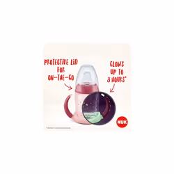 NUK First Choice Sippy Cup Night | 6-18 Months | 150 ml | Glow in The Dark | Handles & Orthodontic Silicone Spout | Leak-Proof | Anti-Colic