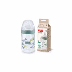 for Nature Baby Bottle, Medium Teat, 260 ml, Breast-Like Sustainable Silicone Teat with Anti Colic Vent, Temperature Control, ...
