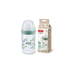 for Nature Baby Bottle, Medium Teat, 260 ml, Breast-Like Sustainable Silicone Teat with Anti Colic Vent, Temperature Control, BPA-Free, Green