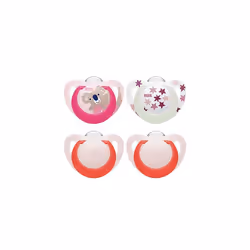 Star Day & Night Baby Dummy 18-36 Months Soothes 99% of Babies BPA-Free Silicone Soothers Glow-in-the-Dark to Find at Night K ...