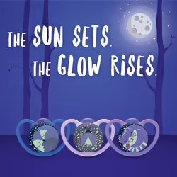 Space Day & Night Baby Dummy 6-18 Months Glow-in-the-Dark Soothers with Extra Ventilation for Sensitive Skin BPA-Free Silicone Zebra & Sheep 4 Count