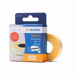 HERMA Vario refill pack, permanent, 1000 paper stickers, White, Paper, 12 mm, 13 mm, 1000 pc(s), Germany