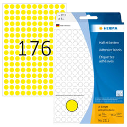 HERMA Multi-purpose labels/colour dots Ø 8 mm round yellow paper matt hand inscription 5632 pcs.