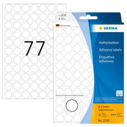 HERMA Multi-purpose labels/colour dots Ø 13 mm round white paper matt hand inscription 2464 pcs.