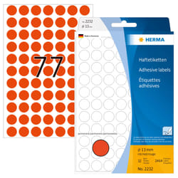 HERMA Multi-purpose labels/colour dots Ø 13 mm round red paper matt hand inscription 2464 pcs.