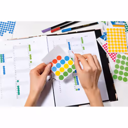 HERMA Multi-purpose labels/colour dots Ø 19 mm round luminous red paper matt backing perforated 960 pcs.