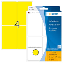 HERMA Multi-purpose labels 52x82 mm yellow paper matt hand inscription 128 pcs.