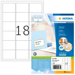 HERMA Address labels Premium A4 63.5x46.6 mm white paper matt 1800 pcs.