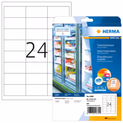 HERMA Deep-freeze labels A4 66x33.8 mm white paper matt 600 pcs., White, Self-adhesive printer label, A4, Paper, Laser/Inkjet ...