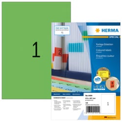 HERMA Coloured Labels A4 210x297 mm green paper matt 100 pcs.