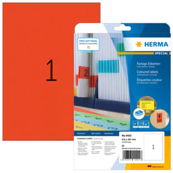 HERMA Coloured Labels A4 210x297 mm red paper matt 20 pcs.