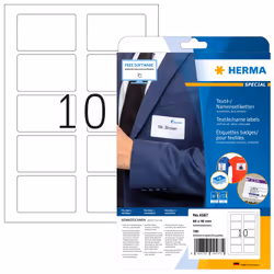 HERMA 4587, White, Rounded rectangle, Removable, A4, Silk, Laser