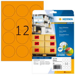HERMA Neon labels A4 Ø 60 mm round luminous orange paper matt 240 pcs.