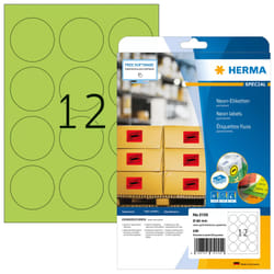 HERMA Neon labels A4 Ø 60 mm round luminous green paper matt 240 pcs.