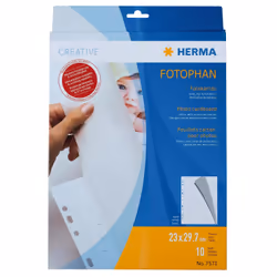 HERMA Photo cardboard 230x297 mm white 10 sheets, 230 x 297 mm, White, Cardboard, Portrait, 1 pc(s)