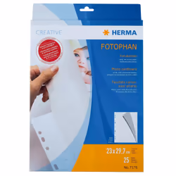 HERMA Photo cardboard 230x297 mm white 25 sheets, 230 x 297 mm, White, Paper, Portrait, 1 pc(s)