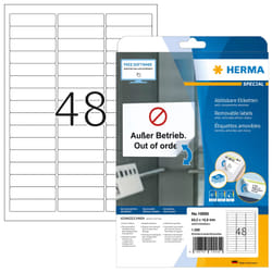 HERMA Removable inscription strips A4 63.5x16.9 mm white Movables/removable paper matt 1200 pcs.