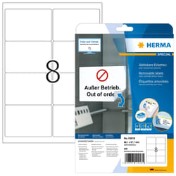 HERMA Repositionable address labels A4 99.1x67.7 mm white Movables paper matt 200 pcs.