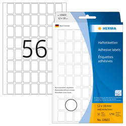 HERMA Multi-purpose labels 12x18 mm white Movables/removable paper matt 1792 pcs.