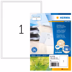 HERMA 10736, White, Self-adhesive printer label, Die-cut label, Paper, Laser/Inkjet, Permanent