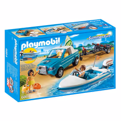 Playmobil Summer Fun Surfer Pickup with Speedboat, Action/Adventure, 4 yr(s), AA, Multicolour, Plastic