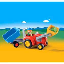Playmobil 1.2.3 Tractor with Trailer