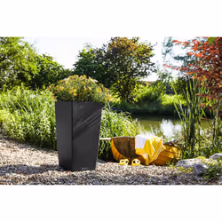 Lechuza CUBICO Color 40 Self Watering Planter Large Garden Flower Plant Pot Plastic Indoor/Outdoor Floor Planter - Additional view 4