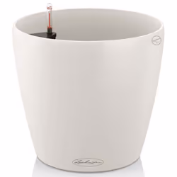 LECHUZA Planter Classico Color 28 ALL-IN-ONE White High Gloss Plant Pot 13190
