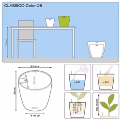 LECHUZA Planter Classico Color 28 ALL-IN-ONE White High Gloss Plant Pot 13190 - Additional view 7