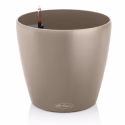 LECHUZA CLASSICO Color Round Poly Resin Self-watering Planter - Sand Brown, D28 H26 cm