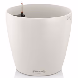 LECHUZA CLASSICO Color 35 White Poly Resin Floor Self-watering Planter with Substrate D35 H30 cm