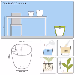 LECHUZA CLASSICO Color 43 White Poly Resin Floor Self-watering Planter with Substrate D43 H40 cm - Additional view 7