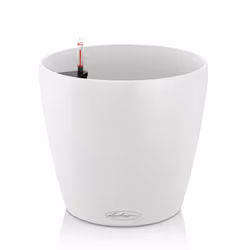 LECHUZA CLASSICO Color Round Poly Resin Self-watering Planter - White, D60 H56 cm