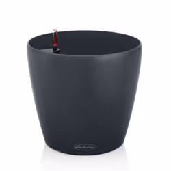 LECHUZA CLASSICO Color Round Poly Resin Self-watering Planter - Slate, D60 H56  cm