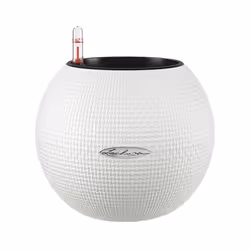 LECHUZA PURO Color 20 White Poly Resin Table Self-watering Planter with Substrate D20 H16 cm