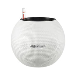 LECHUZA PURO Color 20 White Poly Resin Table Self-watering Planter with Substrate D20 H16 cm