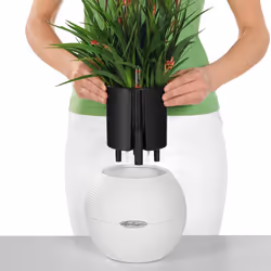LECHUZA PURO Color 20 White Poly Resin Table Self-watering Planter with Substrate D20 H16 cm